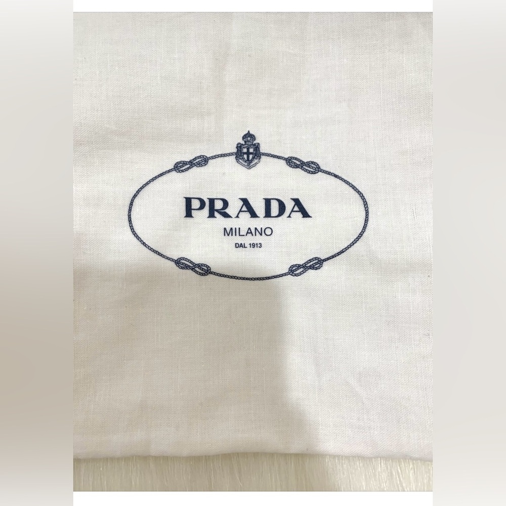 Authentic Prada White-Navy Small Drawstring Pouch… - image 6